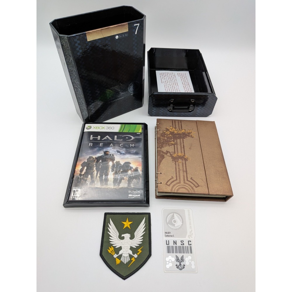 Xbox 360 Halo Reach Limited Edition Collector's Box Dr Halsey Journal Patch